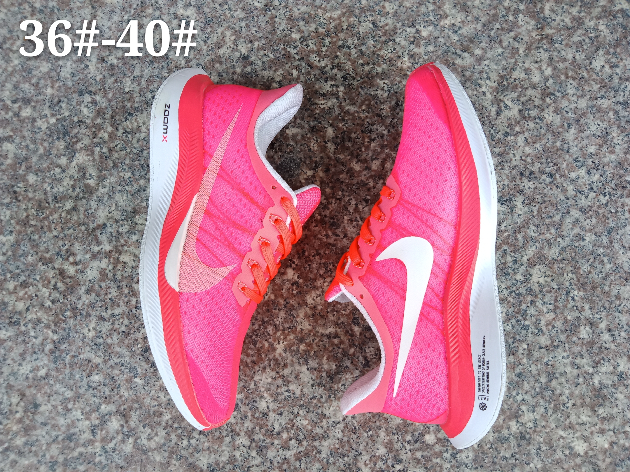 Women Nike Zoom Pegasus 35X Pink Red White Shoes - Click Image to Close